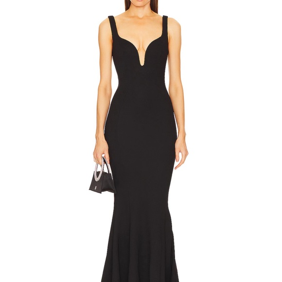 Michael Costello X Revolve Dresses & Skirts - Sleek Black V-Plunge Maxi Dress